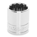 Performance Tool Chrome Socket, 3/8" Drive, 19mm, 12 Point, Shallow W38819